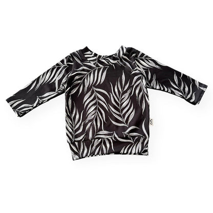 Black Pampas Leaves Lounge Top