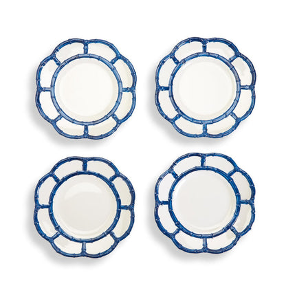 Blue Bamboo Accent Plate Set