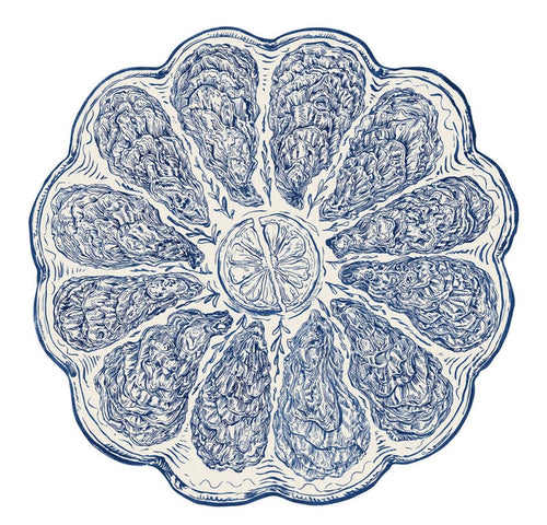 Blue Oyster Plate Die Cut Placemats