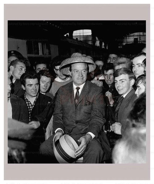 Bob Hope with Hats - VINTAGEARTREPRINTS.COM
