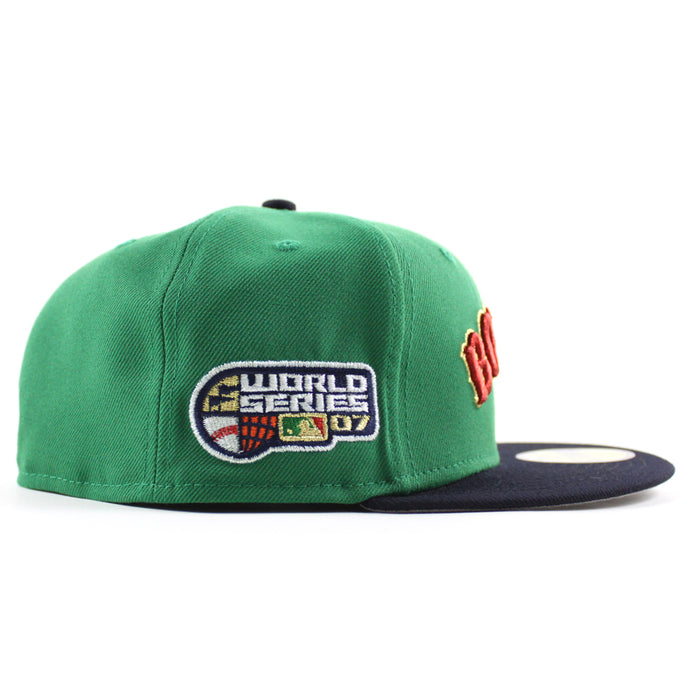 Boston Red Sox 2007 World Series New Era 59Fifty Fitted Hat (Green Navy Gray Under Brim)