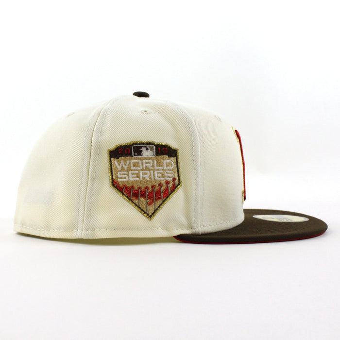 Boston Red Sox 2018 World Series New Era 59Fifty Fitted Hat (GITD Chrome Walnut Scarlet Under Brim)