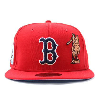 Boston Red Sox 8 Time World Series Champions New Era 59Fifty Fitted Hat (Red Sky Blue Under Brim)