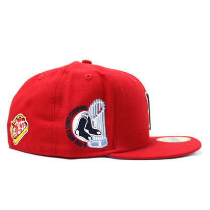 Boston Red Sox 8 Time World Series Champions New Era 59Fifty Fitted Hat (Red Sky Blue Under Brim)
