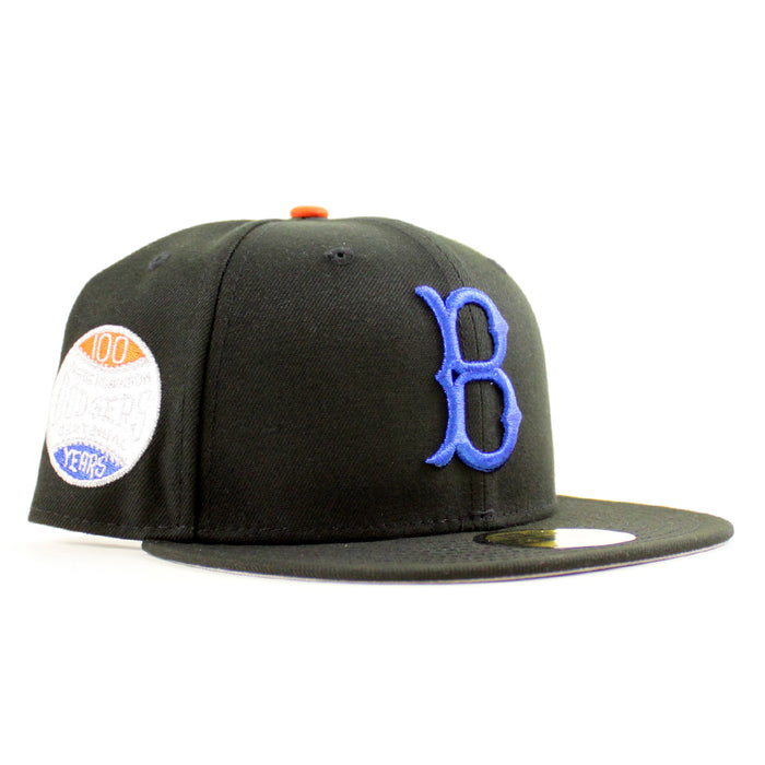 Brooklyn Dodgers 100 Years Jackie Robinson 59Fifty New Era Fitted Hat (Black Gray Under Brim)