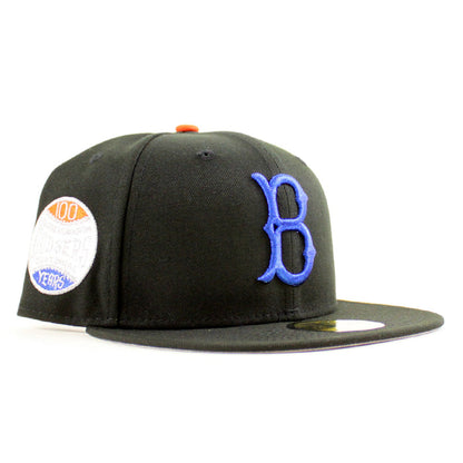 Brooklyn Dodgers 100 Years Jackie Robinson 59Fifty New Era Fitted Hat (Black Gray Under Brim)