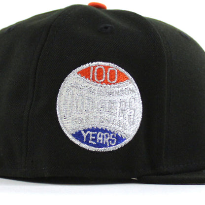 Brooklyn Dodgers 100 Years Jackie Robinson 59Fifty New Era Fitted Hat (Black Gray Under Brim)