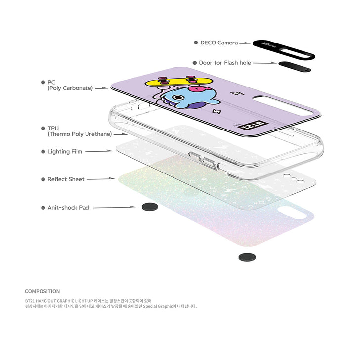[BT21] HANGING OUT GRAPHIC LIGHT UP CASE (HYBRID) FOR IPHONE