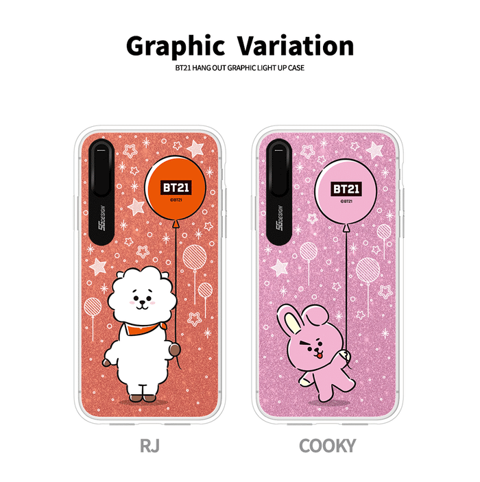 [BT21] HANGING OUT GRAPHIC LIGHT UP CASE (HYBRID) FOR IPHONE