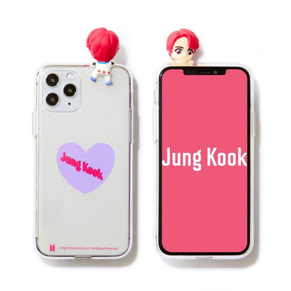 BTS Official CHARACTER Figure Clear Jelly Case Heart Version (iPhone and Samsung)