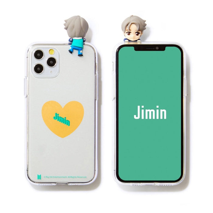 BTS Official CHARACTER Figure Clear Jelly Case Heart Version (iPhone and Samsung)