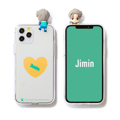 BTS Official CHARACTER Figure Clear Jelly Case Heart Version (iPhone and Samsung)