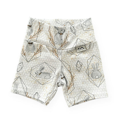 Bunny on Honeycomb Biker Shorts