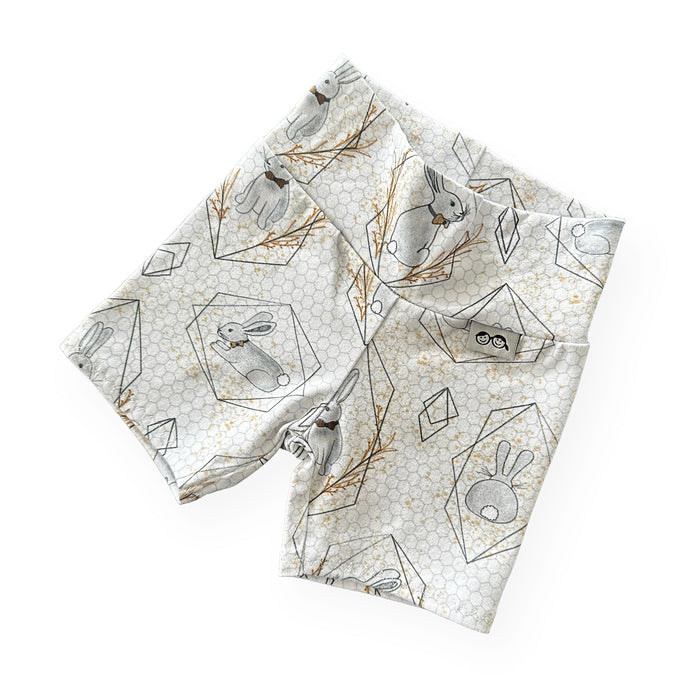 Bunny on Honeycomb Biker Shorts