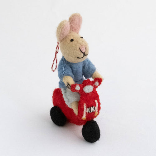 Bunny on Scooter Ornament