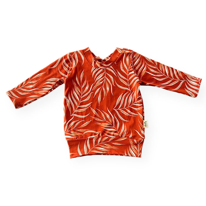 Burnt Orange Pampas Leaves Lounge Top