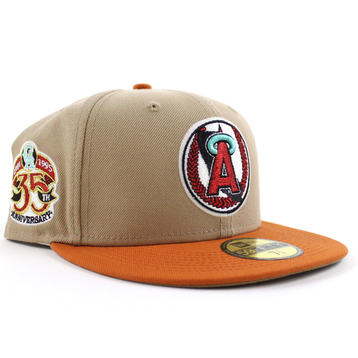 California Angels 35th Anniversary New Era 59Fifty Fitted Hat (GITD Camel Orange Khaki Under Brim)