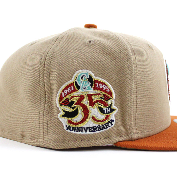 California Angels 35th Anniversary New Era 59Fifty Fitted Hat (GITD Camel Orange Khaki Under Brim)