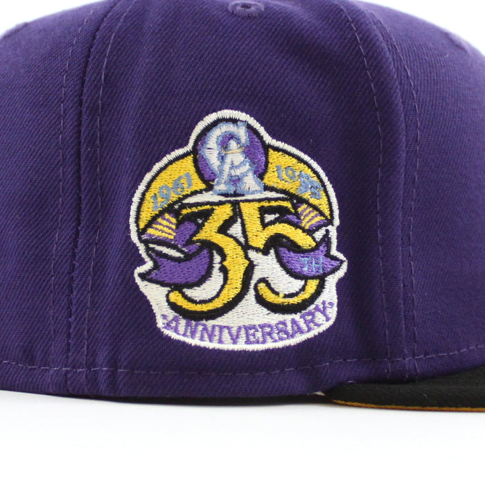California Angels 35th Anniversary New Era 59Fifty Fitted Hat (Purple Black Gold UNDER BRIM)