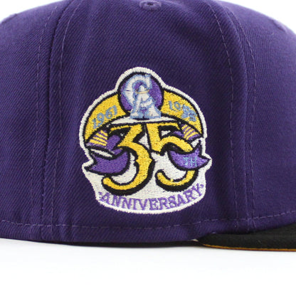 California Angels 35th Anniversary New Era 59Fifty Fitted Hat (Purple Black Gold UNDER BRIM)