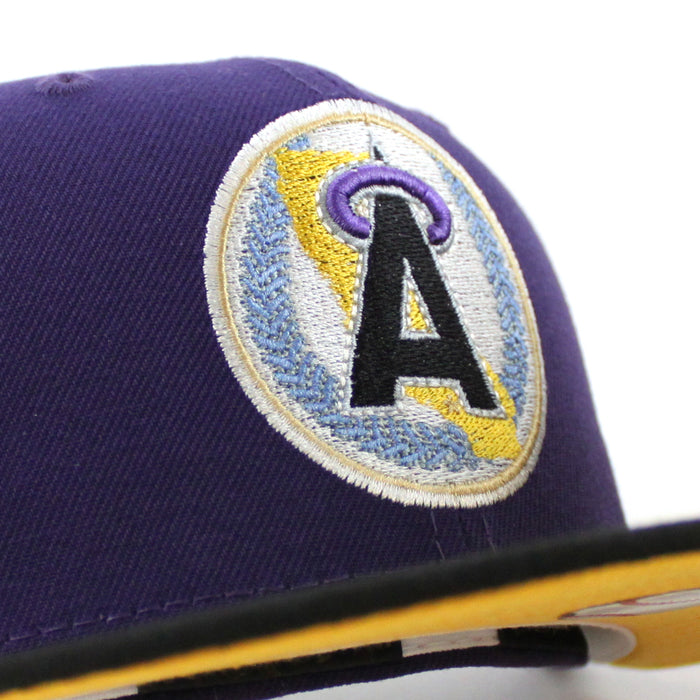 California Angels 35th Anniversary New Era 59Fifty Fitted Hat (Purple Black Gold UNDER BRIM)