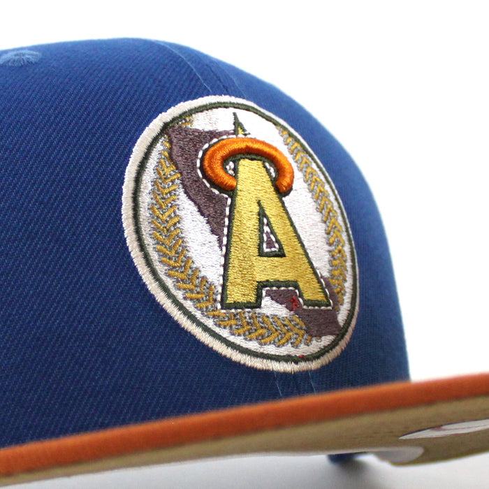 California Angels 35th Anniversary New Era 59Fifty Fitted Hat (SEASHORE BLUE RUST ORANGE KHAKI UNDER BRIM)