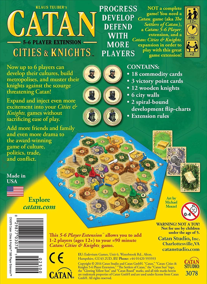 Catan 5th Edition Cities & Knights 5-6 Player Extension Board Game