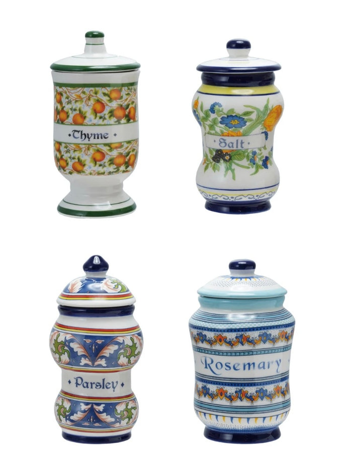 Ceramic Floral Design Canister Jar