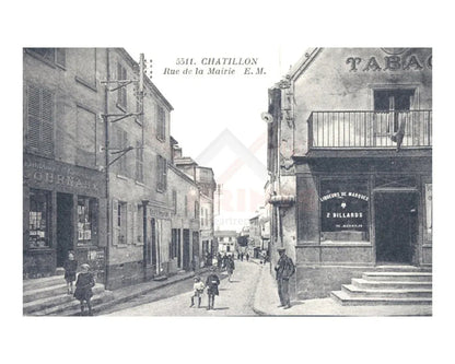 Chatillon City Rue de la Mairie - VINTAGEARTREPRINTS.COM