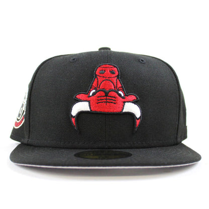Chicago Bulls UPSIDE DOWN NBA CHAMP New Era 59fifty Fitted Hat (Black Gray Under Brim)