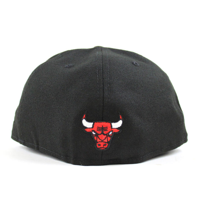 Chicago Bulls UPSIDE DOWN NBA CHAMP New Era 59fifty Fitted Hat (Black Gray Under Brim)