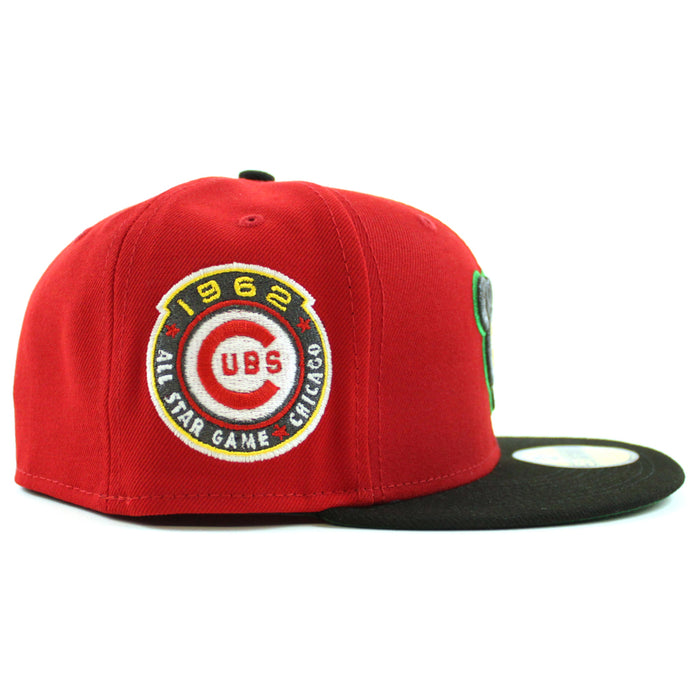 Chicago Cubs 1962 All Star Game New Era 59Fifty Fitted Hat (Red Black Green Under Brim)
