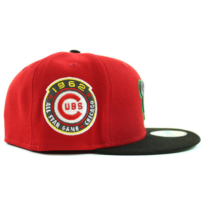 Chicago Cubs 1962 All Star Game New Era 59Fifty Fitted Hat (Red Black Green Under Brim)