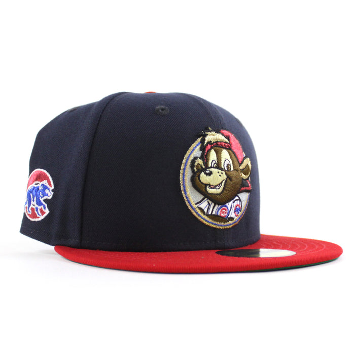 Chicago Cubs Mascot Cub Patch New Era 59Fifty Fitted Hat (Navy Scarlet Green Under Brim)