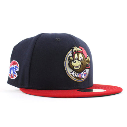 Chicago Cubs Mascot Cub Patch New Era 59Fifty Fitted Hat (Navy Scarlet Green Under Brim)