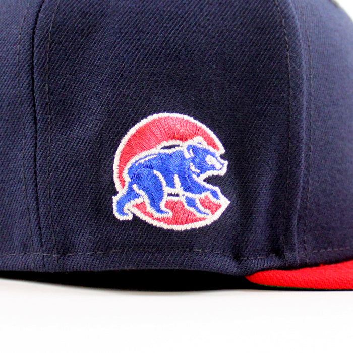 Chicago Cubs Mascot Cub Patch New Era 59Fifty Fitted Hat (Navy Scarlet Green Under Brim)