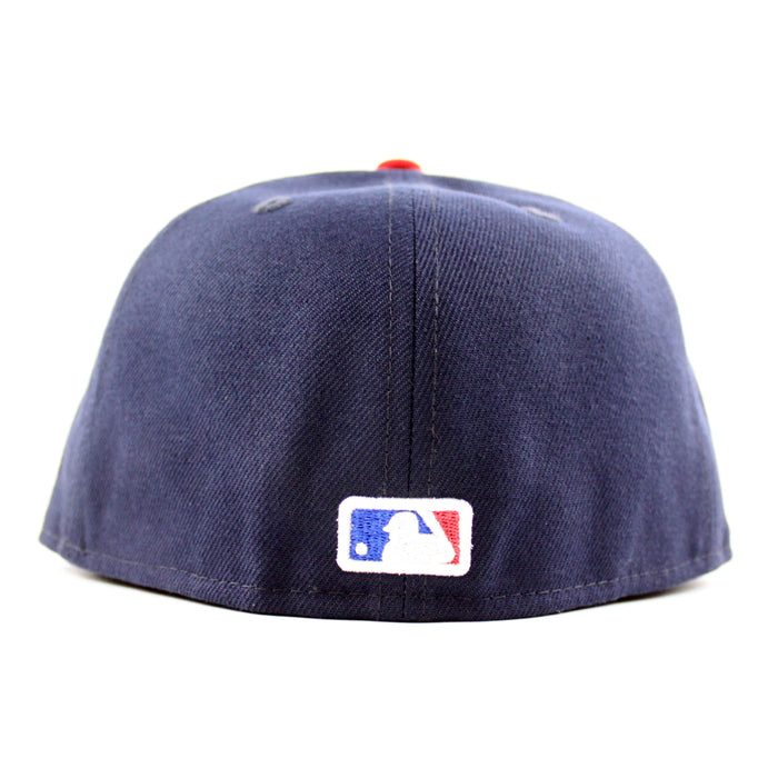 Chicago Cubs Mascot Cub Patch New Era 59Fifty Fitted Hat (Navy Scarlet Green Under Brim)
