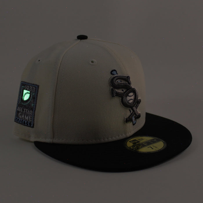 Chicago White Sox 1933 All Star game New Era Fitted 59Fifty Hat (Chrome White Black Gray Under Brim)