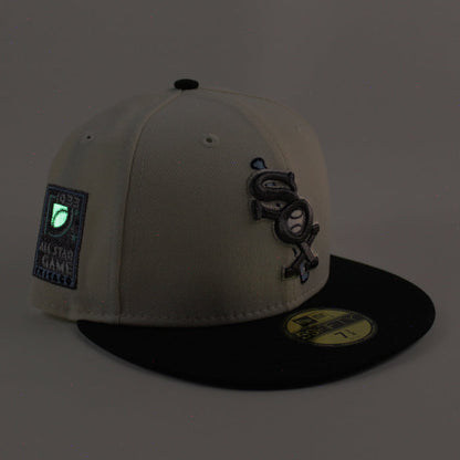 Chicago White Sox 1933 All Star game New Era Fitted 59Fifty Hat (Chrome White Black Gray Under Brim)