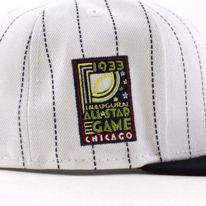 Chicago White Sox 1933 All Star Game New Era Fitted 59Fifty Hat (Pinstripe Navy Pinot Red Under Brim)