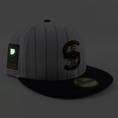 Chicago White Sox 1933 All Star Game New Era Fitted 59Fifty Hat (Pinstripe Navy Pinot Red Under Brim)