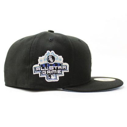 Chicago White Sox 2003 All-Star Game New Era Fitted 59Fifty Hat (Glow in the Dark Black Sky Blue Under Brim)