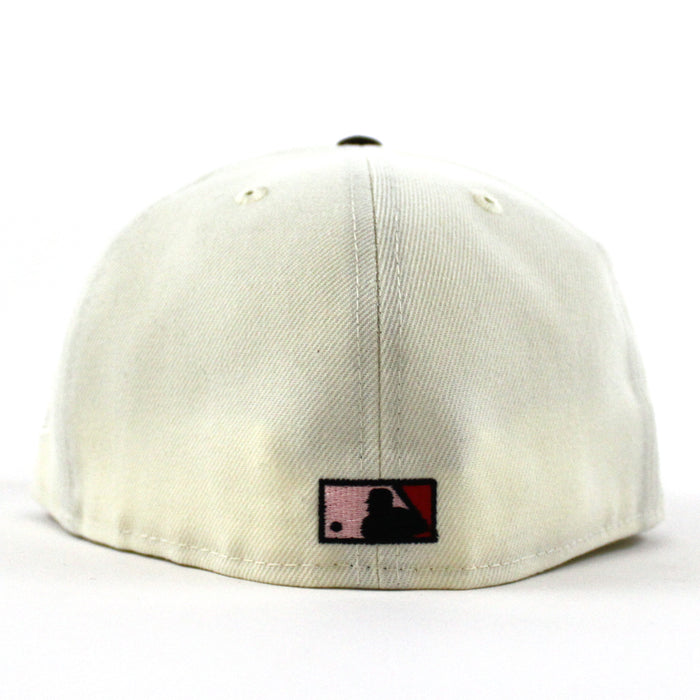 Chicago White Sox 75th Anniversary New Era Fitted 59Fifty Hat (Chrome White Brown Pink Under Brim)