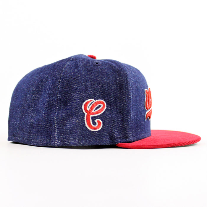 Chicago White Sox New Era Fitted 59Fifty Hat (Denim Scarlet Green Under Brim)