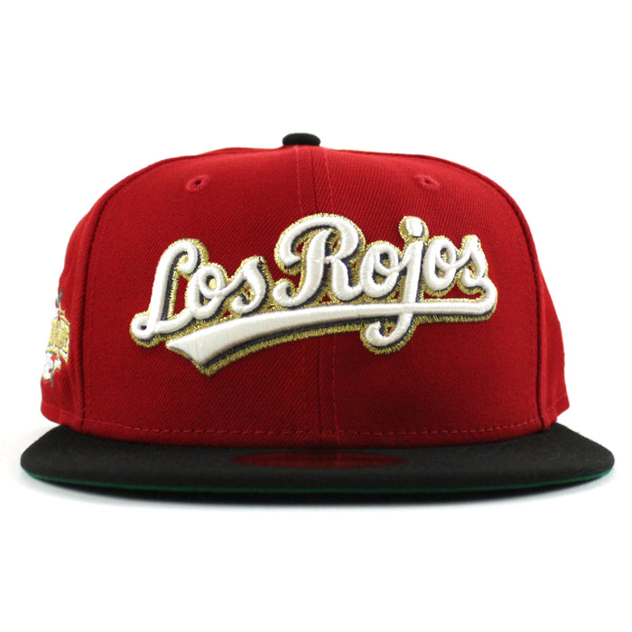 Cincinnati Reds Los Rojos 2015 All Star Game New Era 59Fifty Fitted Hat (Scarlet Red Black Green Under Brim)