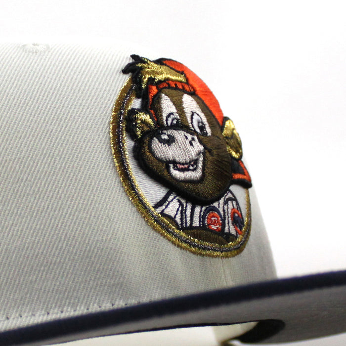 Clark The Cub Chicago Cubs 1990 All Star Game New Era 59Fifty Fitted Hat (Chrome White Navy Gray Under Brim)