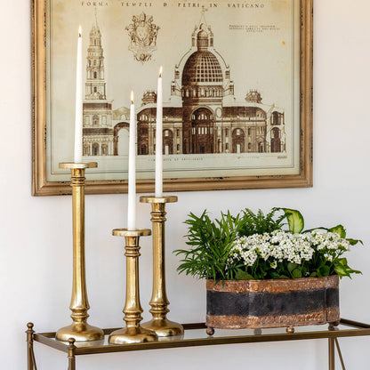 Classic Gold Cast Aluminum Candleholder, Large