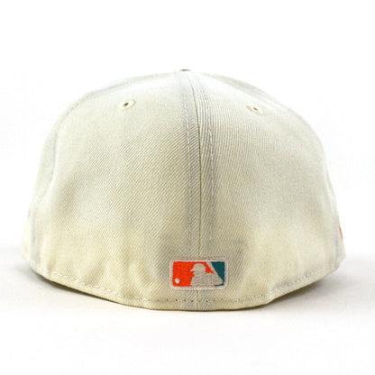 Cleveland Guardians CLEGUA CLEVELAND New Era 59Fifty Fitted Hat  (CHROME WHITE DARK SEAWEED RUST ORANGE Under Brim)