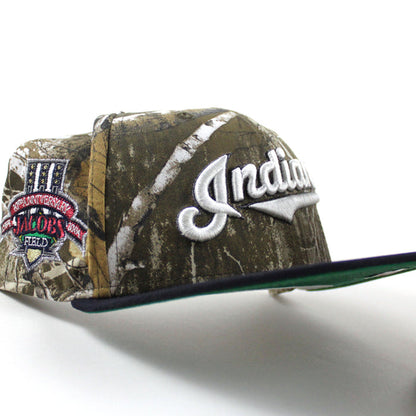 Cleveland Indians Jacobs Field 10th Anniversary New Era 59Fifty Fitted Hat (RealTree Camo Navy Green Under Brim)