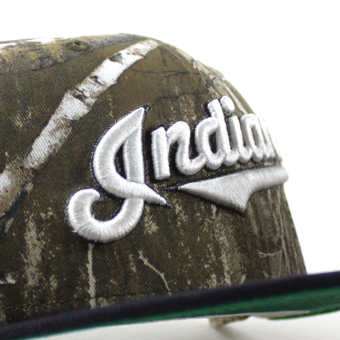 Cleveland Indians Jacobs Field 10th Anniversary New Era 59Fifty Fitted Hat (RealTree Camo Navy Green Under Brim)
